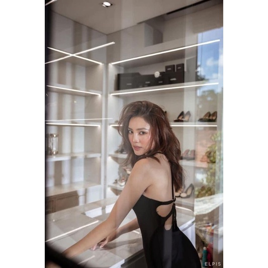 Đầm Thun Hai Dây Hở Lưng Khoen Khoét Hình Bông Hoa Sexy - Dáng Dài Maxi - Form Xòe Nữ Tính Xinh Xắn - Chất Thun Gân