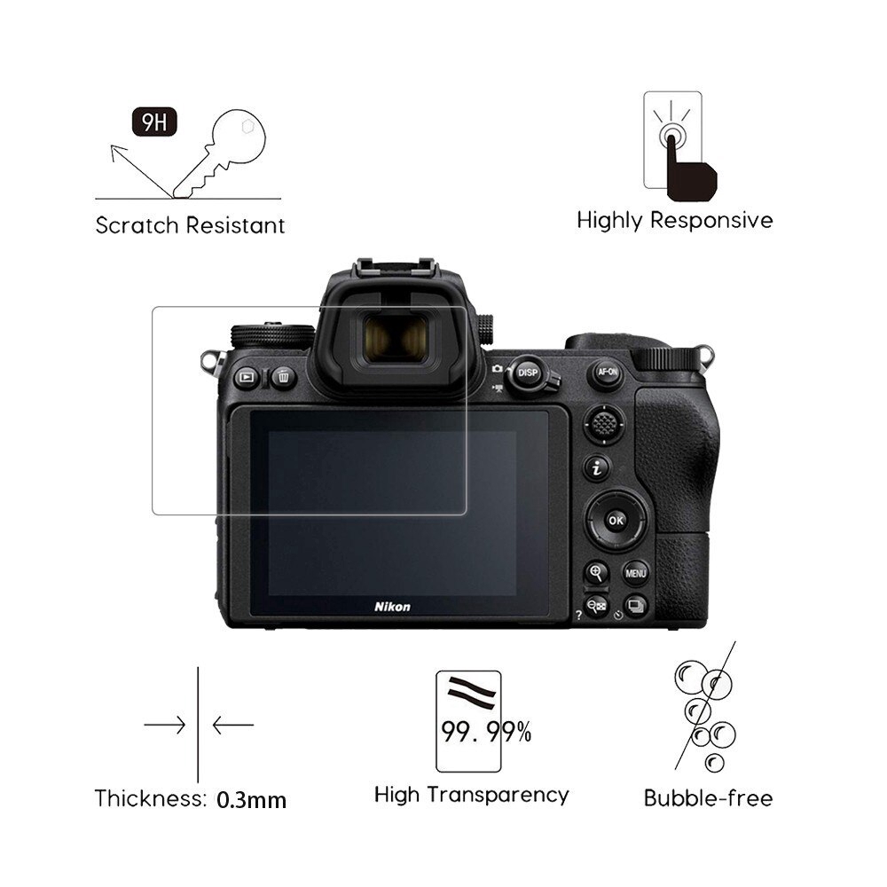 Set 2 Kính Cường Lực Bảo Vệ Màn Hình Máy Ảnh Điện Thoại Nikon Z7 Z6 D7500 D7200 D7100 D850