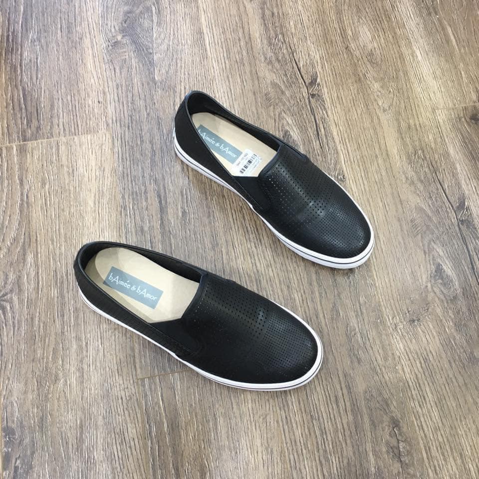 Giày Lười Nữ Slip-on bAimée & bAmor Đế Bằng Viền Kẻ Da mềm Dáng Loafer Culaze Thời Trang Công Sở Cao Cấp Hàn Quốc MS0975 | BigBuy360 - bigbuy360.vn