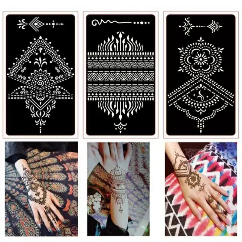 Hình xăm Henna Ấn Độ cao cấp tặng Mực xăm tạm thời
