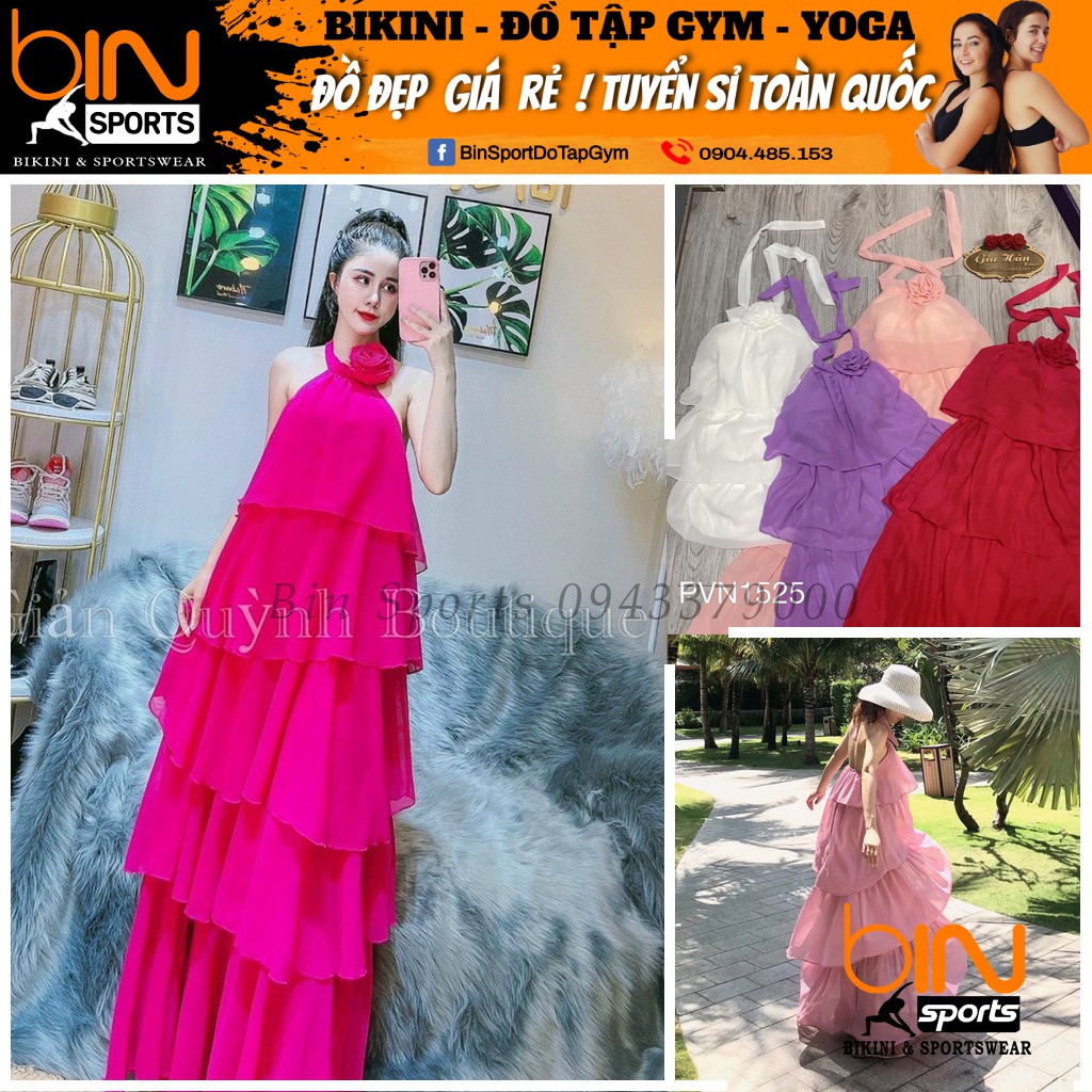 Đầm Maxi Voan Tầng Nhiều Màu Đi Biển Du Lịch Chụp Ảnh Sống Ảo Cực Sang Bin Sports MA009