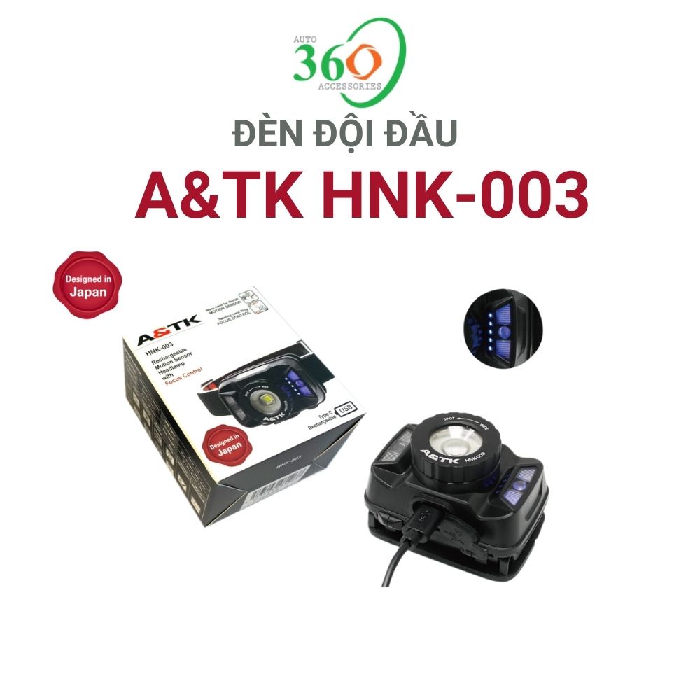 Đèn pin đội đầu A&TK HNK-003 đèn đội đầu siêu sáng chống nước cảm biến chuyển động 3.7V 1800mAh | BigBuy360 - bigbuy360.vn