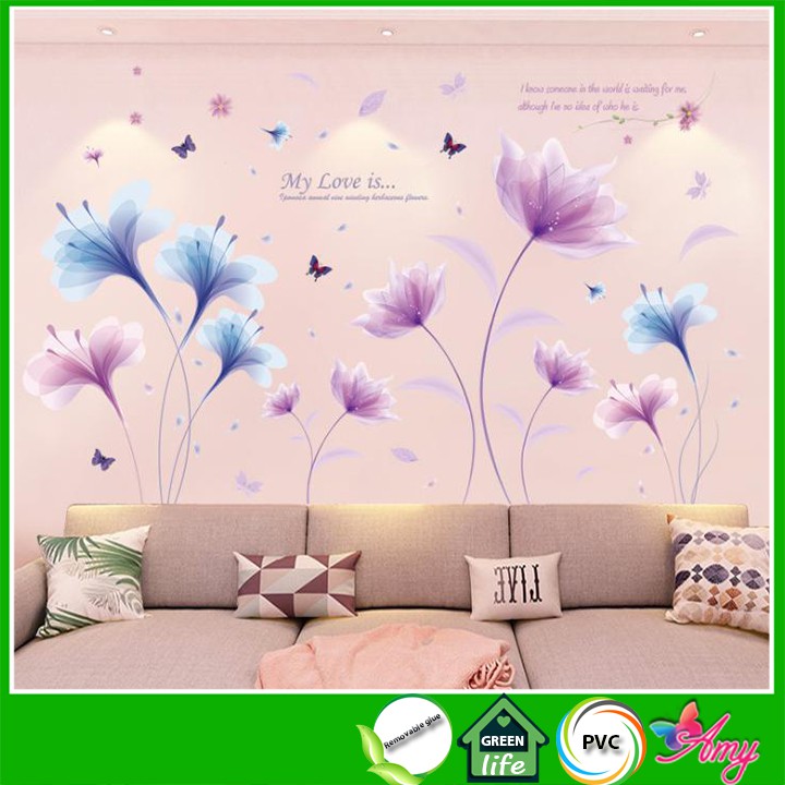 Decal dán tường tranh trang trí phòng ngủ, phòng cưới lãng mạn AmyShop