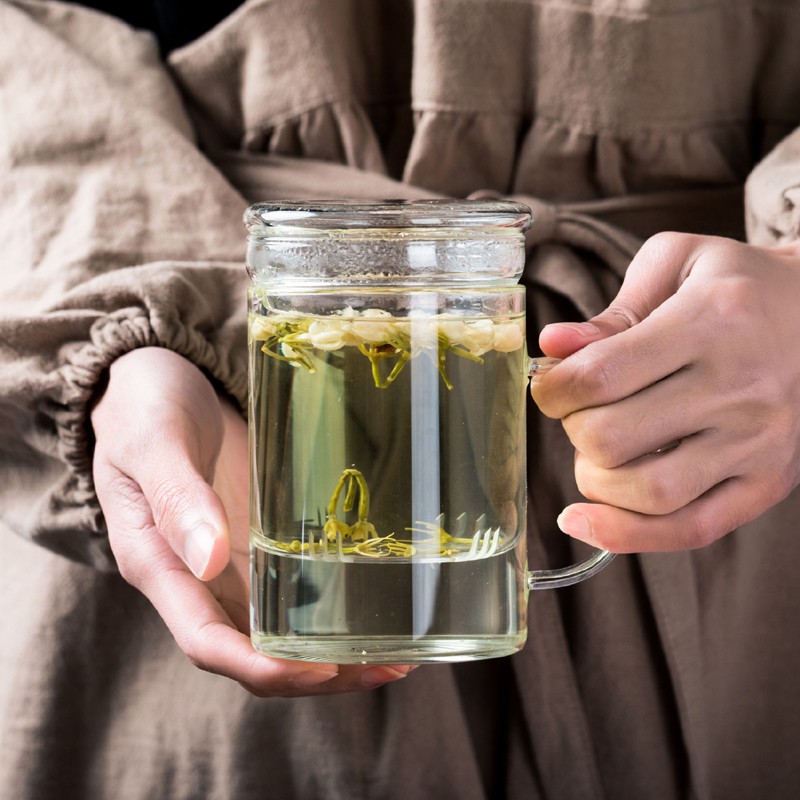 Ly thủy tinh có ngăn lọc pha trà thảo mộc