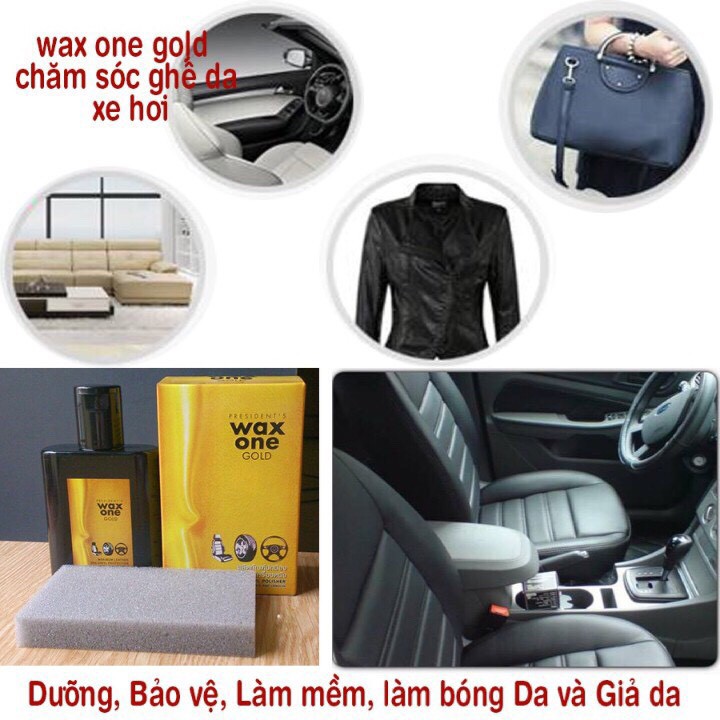 Wax One Gold Đánh Bóng Ghế da xe hơi, Đồ Da, Đồ Nhựa, Cao Su.....135ml