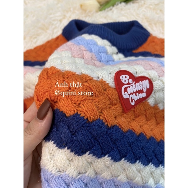 Áo Len Sọc Ngang Đan Nổi Mix&Match