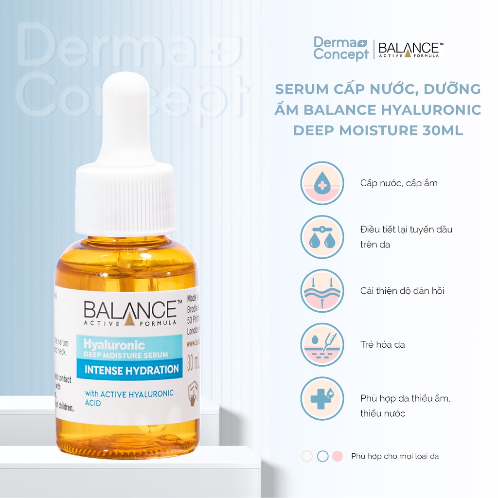 Serum cấp nước, dưỡng ẩm Balance Hyaluronic Deep Moisture 30ml [NHẬP KHẨU CHÍNH HÃNG 100%]