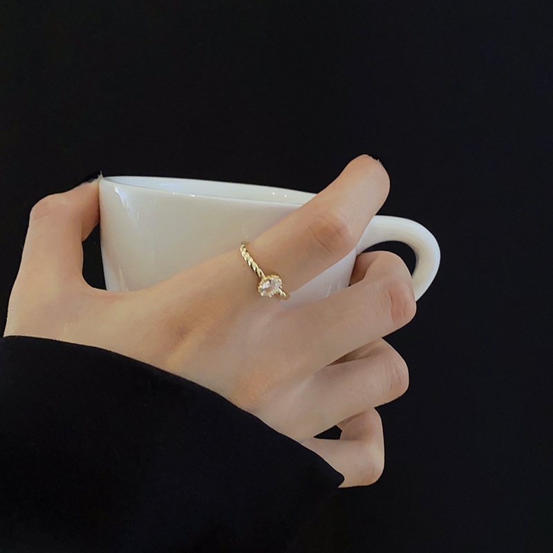 Nhẫn hở đính đá zircon thời trang Hàn Quốc cho nữ