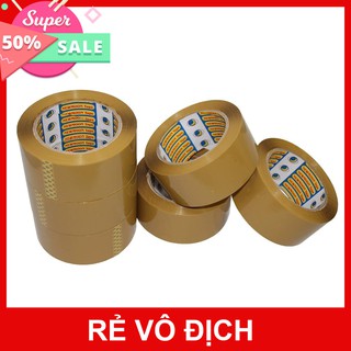 Cây 6 cuộn băng keo 5F vàng đục 100Y