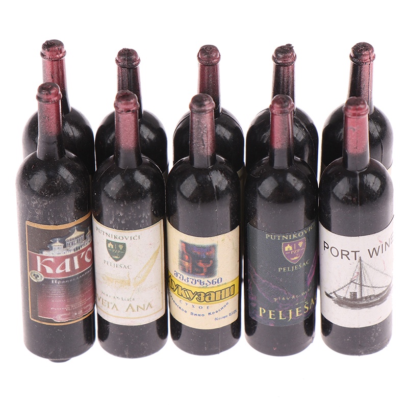 Set 10 Mô Hình Chai Rượu Mini Trang Trí Nhà Búp Bê