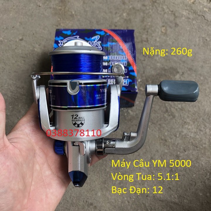 Máy Câu Cá YM 5000, Máy Câu Có Dây Sẵn, Máy Câu Lure, Máy Câu Cá 5000