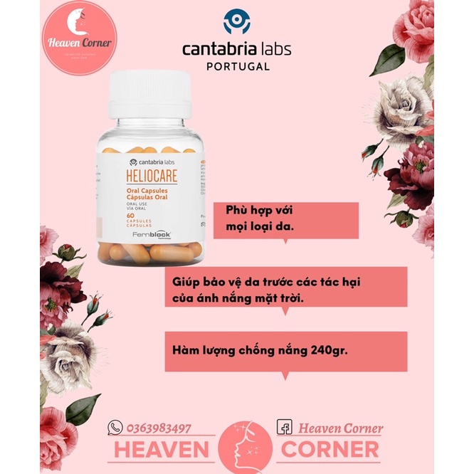 Viên uống chống nắng Heliocare Oral 60viên