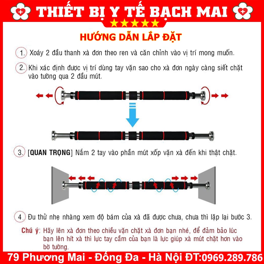 Xà Đơn Gắn Tường Di Động - Tuỳ Chỉnh Độ Dài Như Ý