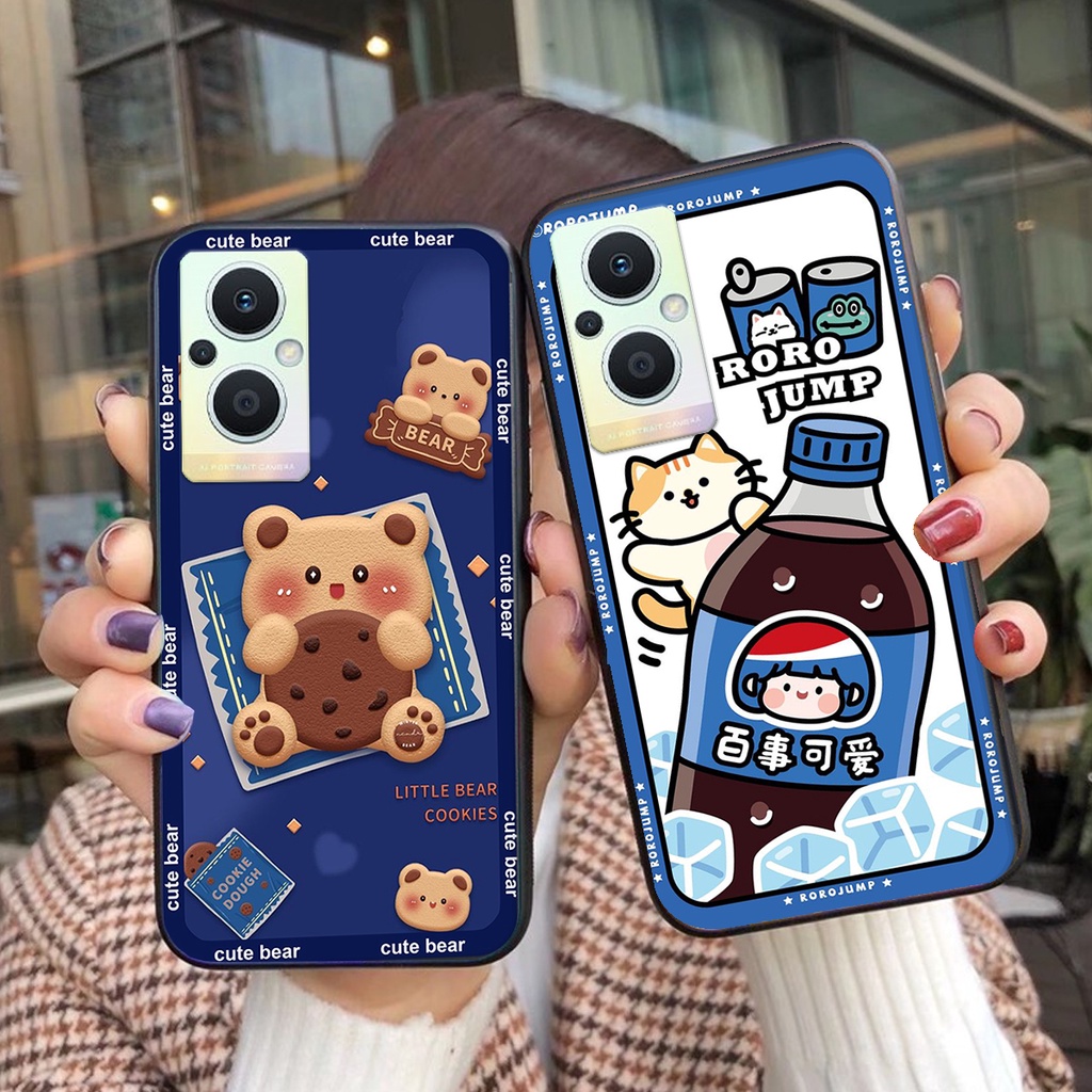 Ốp lưng Oppo RENO 7Z 5G in hình 3D GẤU cute be@r, soda, happy day cực hot ,thời thượng