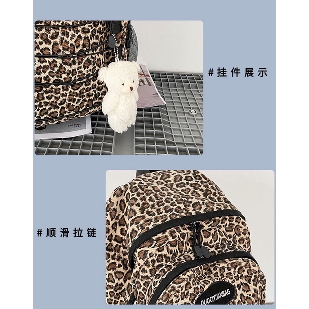 Balo nam nữ unisex da báo nhiều ngăn ba lô đi học, du lịch cá tính trend trẻ trung học sinh viên