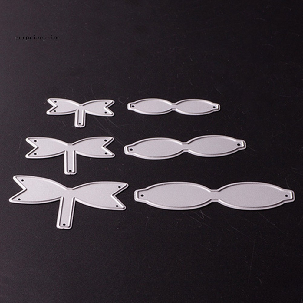 Set 6 Khuôn Cắt Giấy Làm Từ Kim Loại Hình Nơ Trang Trí Scrapbook