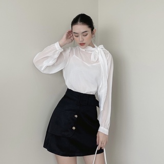  [BBSTORE'S] Áo Cột Nơ Cổ Chân Váy Thắt Eo -K793