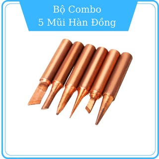 Combo 5 mũi hàn đồng cho máy 936 t936-5c,mũi thay thế cho các loại tay hàn 936 937 908...