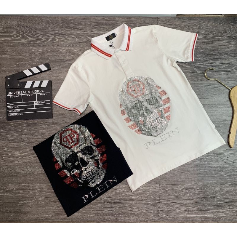 Áo Thun Nam polo cổ trụ đính đá ngầu (chất liệu cotton 100%) | BigBuy360 - bigbuy360.vn