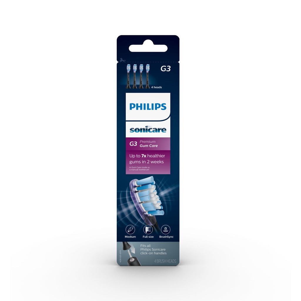 [Hàng Mỹ] Đầu bàn chải điện Philips Sonicare G3 PREMIUM Gum Care (màu đen)