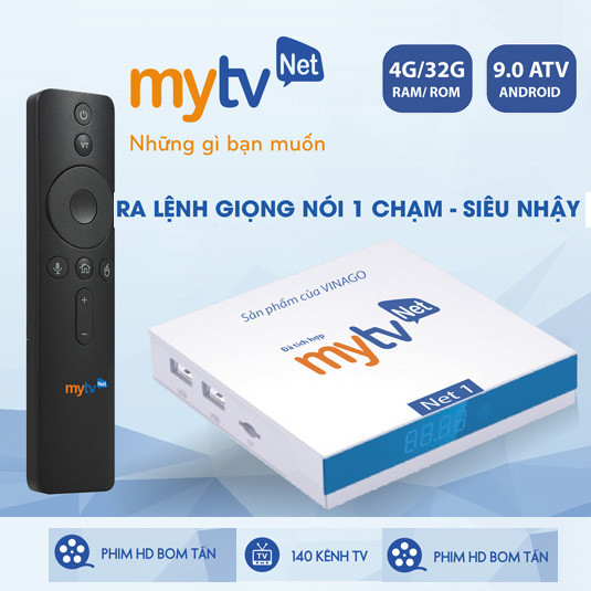 Android TV Box MyTV net 4Gb mytv net kèm điều khiển voice chuột bay R 4G Rom 32G SS Chíp Amlogic S905X3