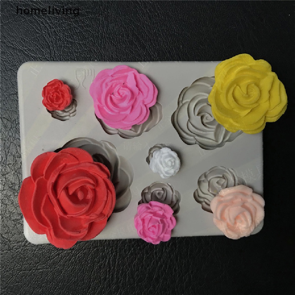 Khuôn Silicone Tạo Hình Hoa Hồng 3D Trang Trí Bánh