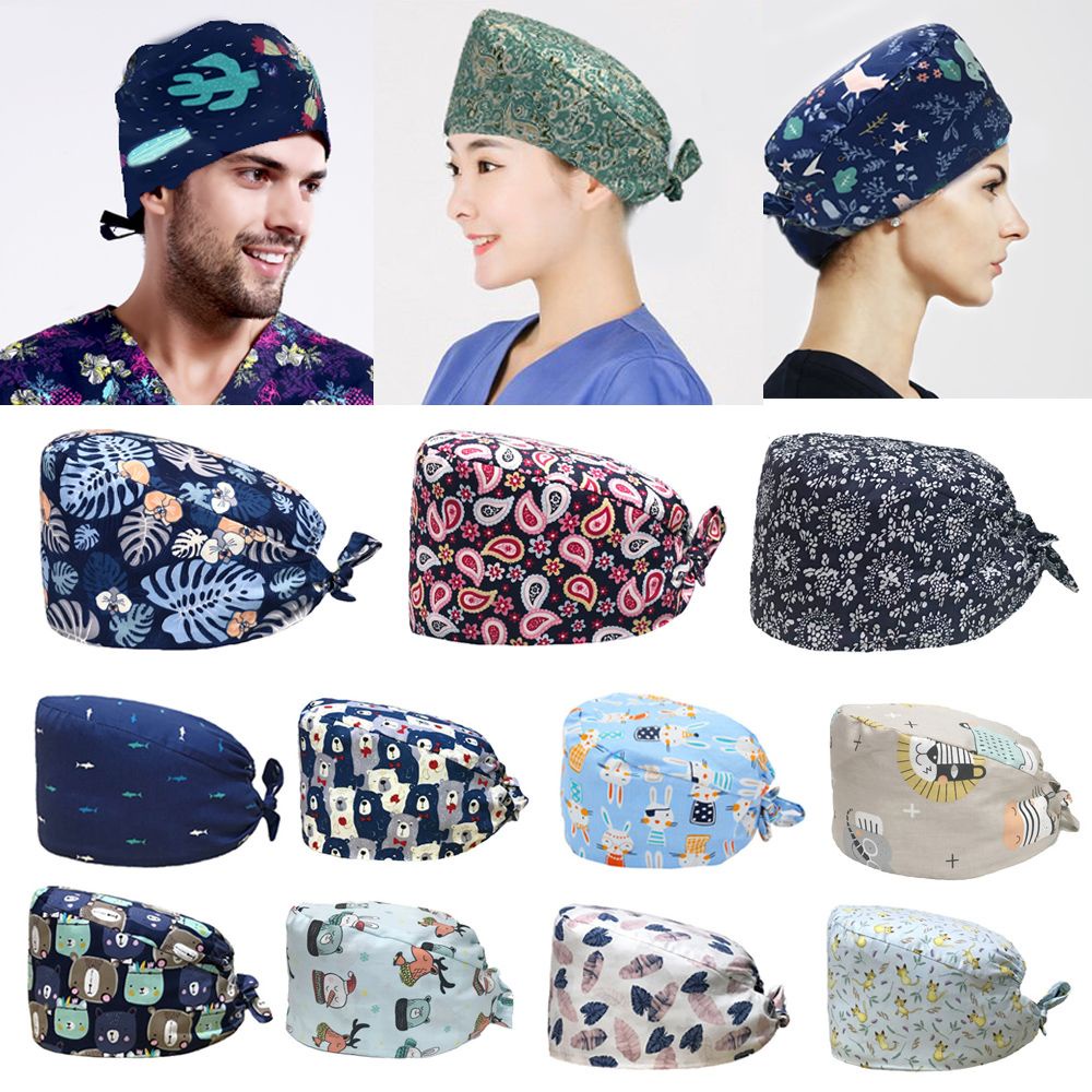 Mũ trùm đầu phẫu thuật bằng cotton co giãn có thể điều chỉnh gồm 25 kiểu màu tùy chọn sành điệu