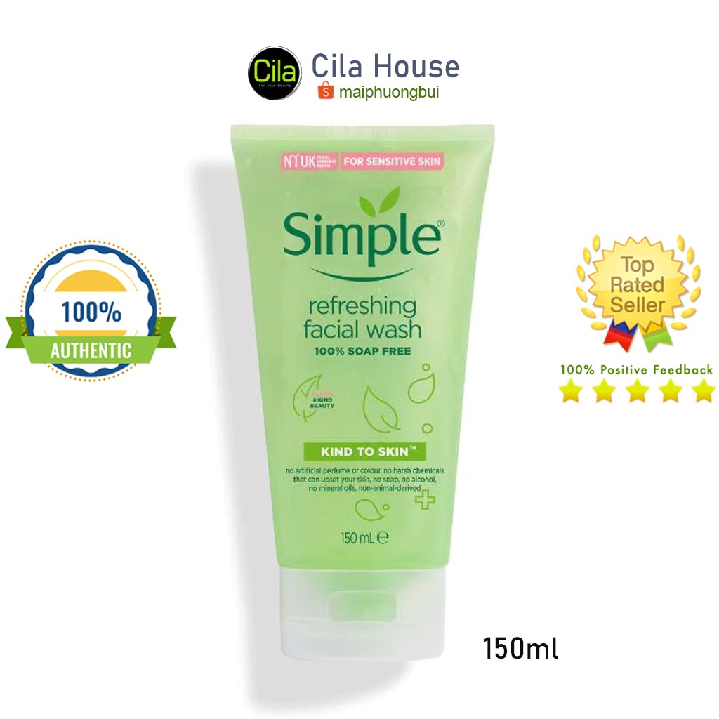 Sữa Rửa Mặt Simple Kind To Skin Refreshing Facial Wash Gel - Cila House