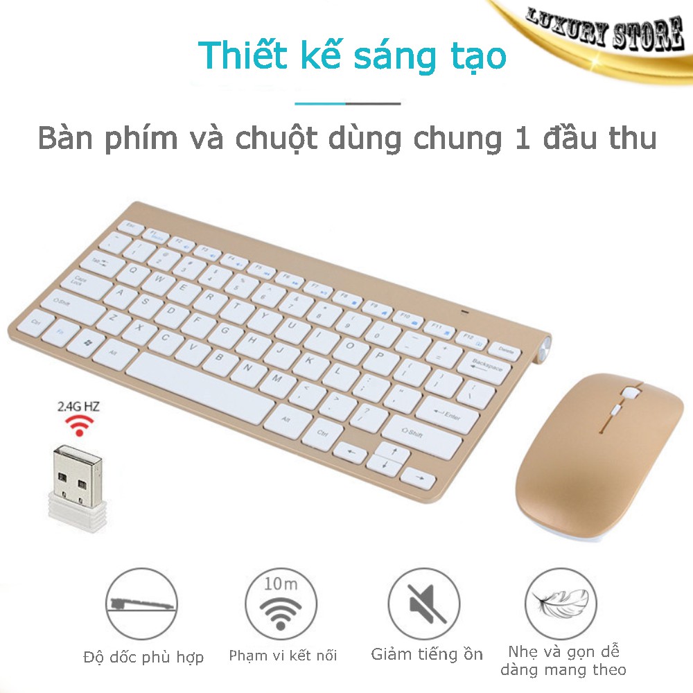 Bộ Bàn phím không dây kết nối bluetooth kèm chuột dành cho Laptop Macbook và Ipad VD001