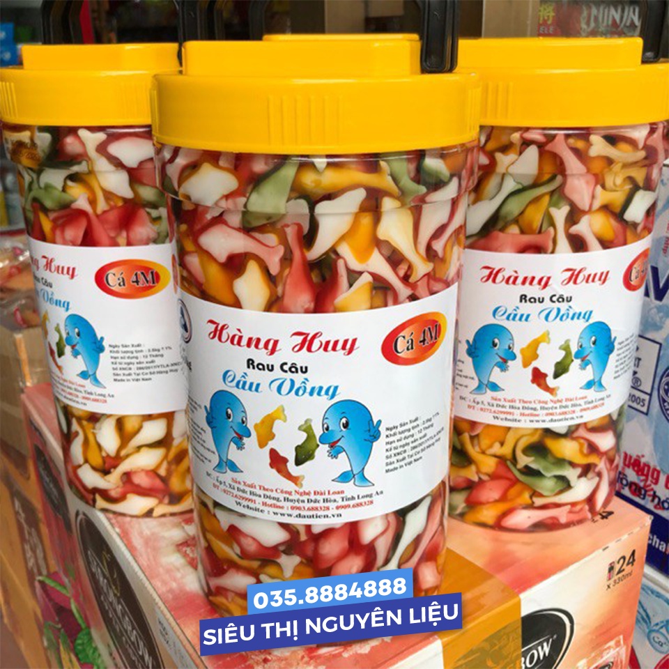 Thạch cá heo nhiều màu Hàng Huy (Duo Xian) hộp 2,5kg chuyên dùng pha món trà chanh con cá