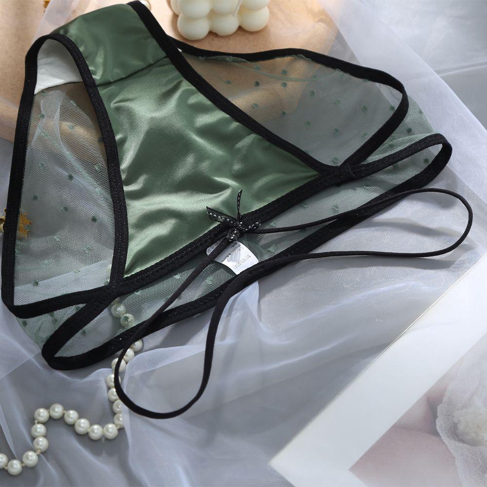 OCEANMAP Quần Lót Nữ Dạng Lưới Họa Tiết Chấm Bi Gợi Cảm