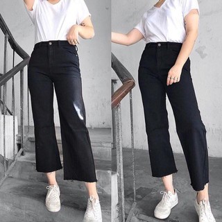 Quần Jean Nữ Ống Suông Rộng Trắng Đen 51