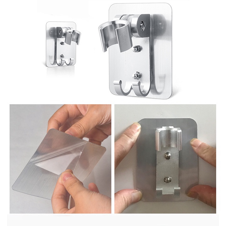 Giá Đỡ Vòi Inox Sen Hít Tường Không Cần Đục Lỗ Kết Hợp Móc Treo Đồ