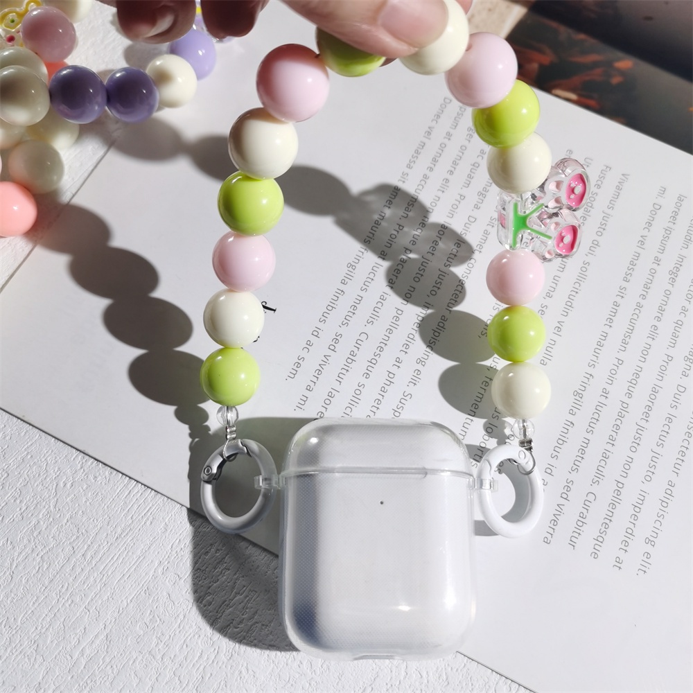 Ins Móc Khóa Điện Thoại Di Động Dạng Chuỗi Hạt Nhiều Màu Sắc Hình Hoa Bướm Dễ Thương Chống Thất Lạc