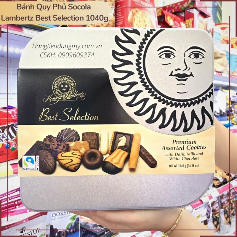 Bánh Quy Phủ Socola Henry Lambertz Best Selection 1040g | Bánh Mặt Trời Nhập Khẩu Từ Đức
