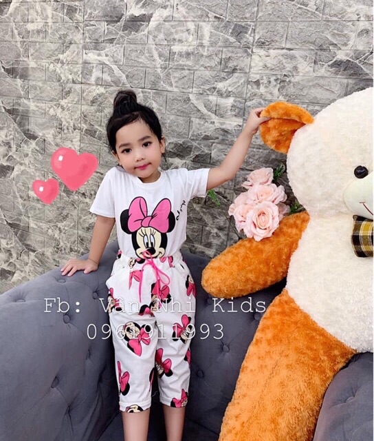 Set bộ 3 chi tiết hoạ tiết mickeyy bé gái