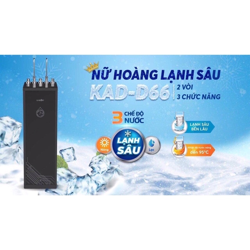 MÁY LỌC NƯỚC NÓNG LẠNH VÀ NGUỘI KAROFI KAD-D66 11 LÕI CÓ HYDROGEN