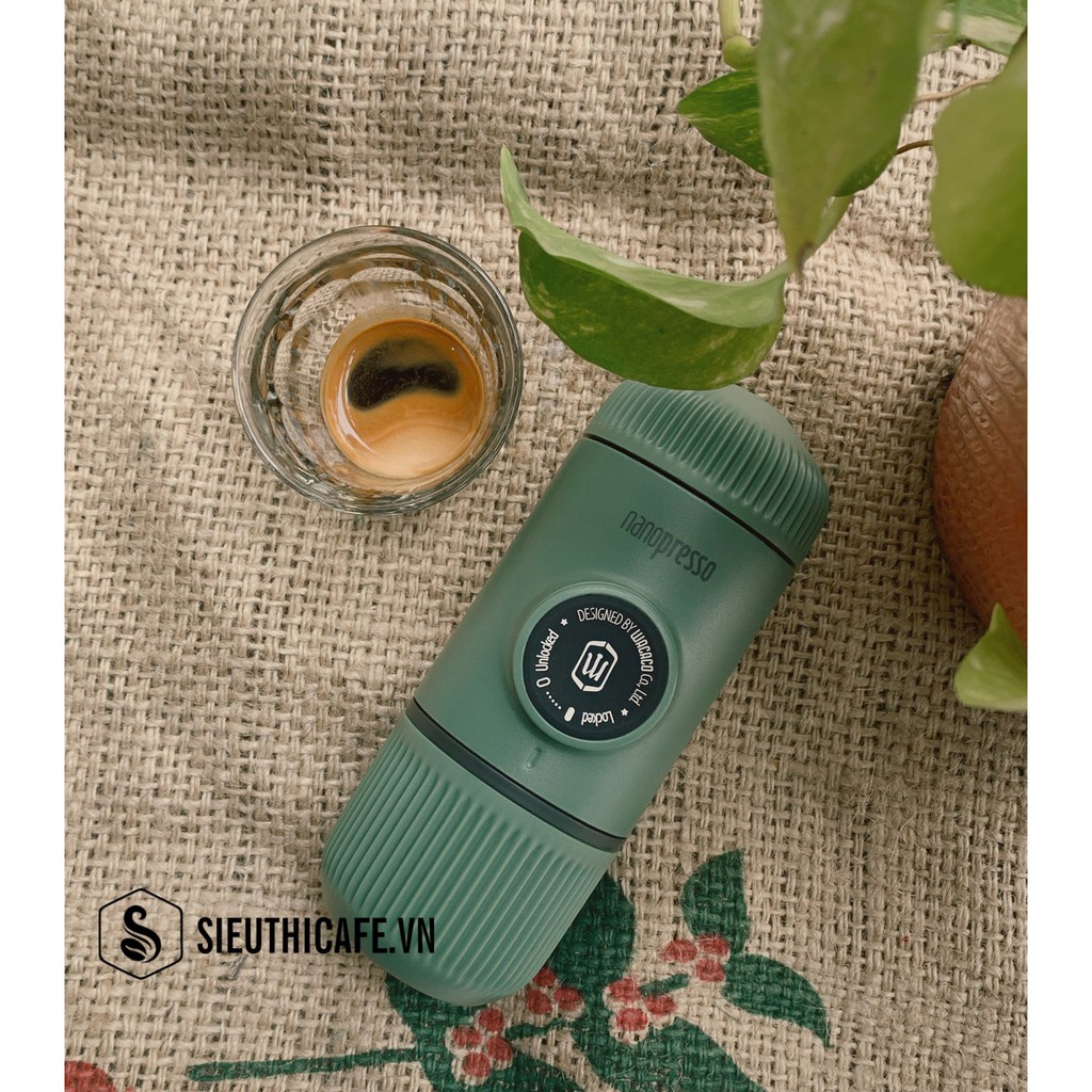 Dụng cụ ép Espresso bằng tay Wacaco Nanopresso Moss Green + Túi bảo vệ và chống sốc