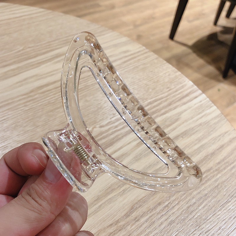 Kẹp Tóc Bản Lớn Màu Rượu Champagne Phong Cách Hàn Quốc Cho Nữ