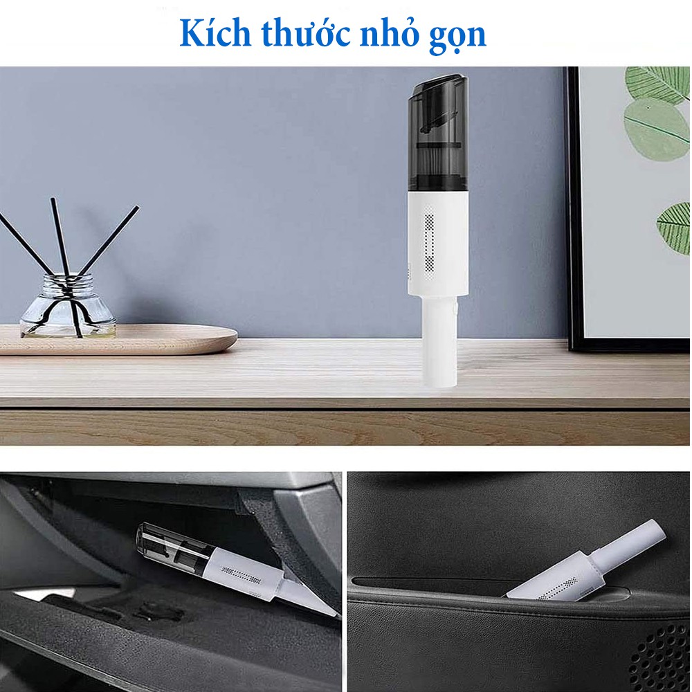 Máy Hút Bụi Mini Cầm Tay Không Dây Có Đèn LED cho Ô Tô, Xe Hơi, Gia Đình Elashome HB02 | BigBuy360 - bigbuy360.vn