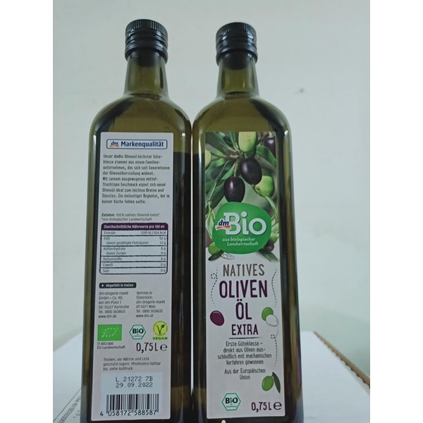 Dầu oliu nguyên chất ép lạnh hữu cơ Dmbio 750ml
