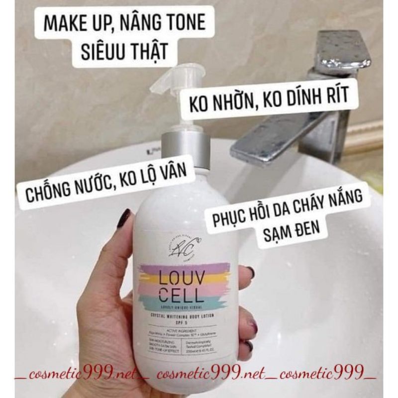 Louv cell body , Kem body trắng da body louv cell hàn quốc chính hãng mùi thơm dưỡng da siêu trắng Cosmetic999