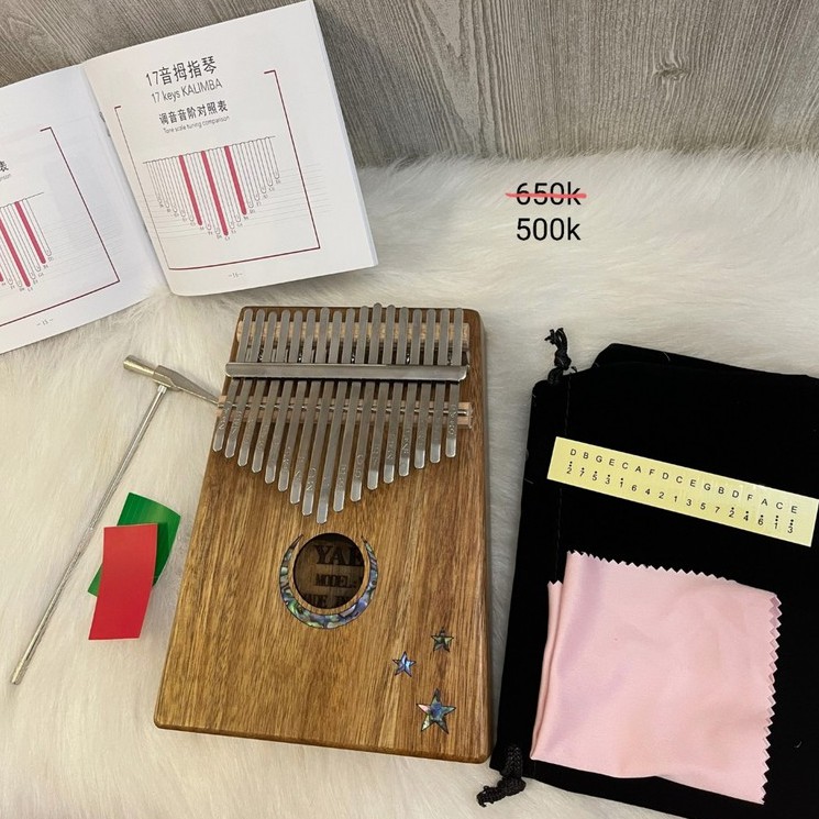 Đàn Kalimba Gỗ hãng Yael 17 phím - Khảm Trăng Sao