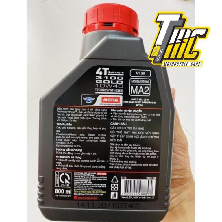 Nhớt Motul Gold 3100 10W40 800ml - sản phẩm mới cấp độ cao cấp