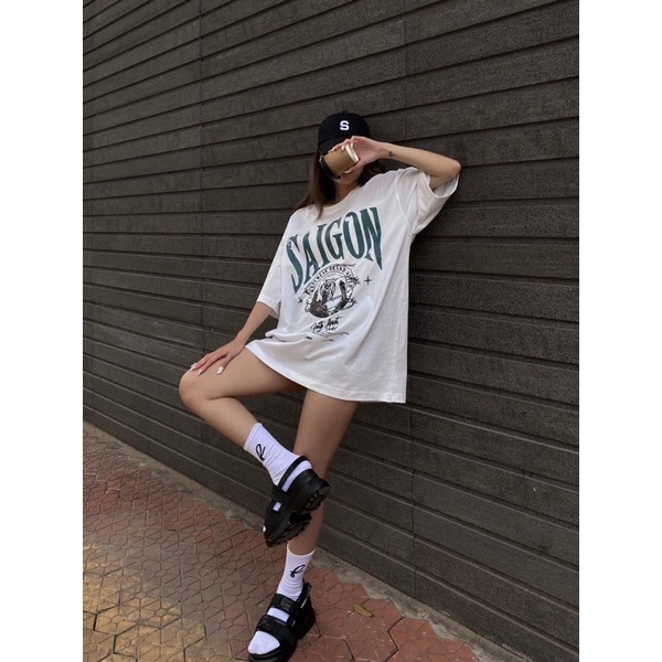 Áo thun Hades Saigon Vintage Tee màu trắng unisex nam nữ form rộng 40kg tới 90kg, vải cotton dày mịn AL175