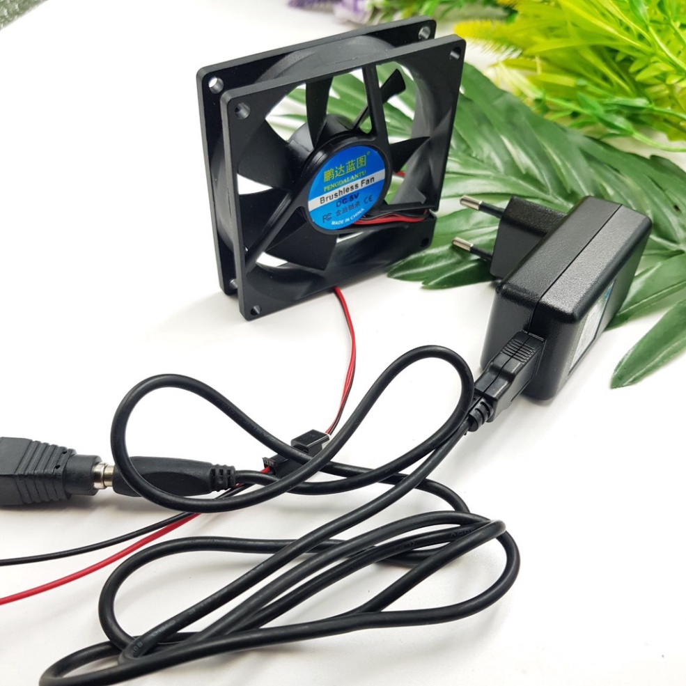 Quạt Tản Nhiệt 5V 8x8CM 3200RPM 2 Chân Quạt hút mùi tản thồi nhiệt cho thiết bị KhoDienTu