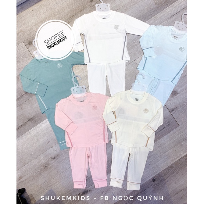 Hrnee - Bộ dài tay modal vải sồi cao cấp màu pastel cho bé trai gái