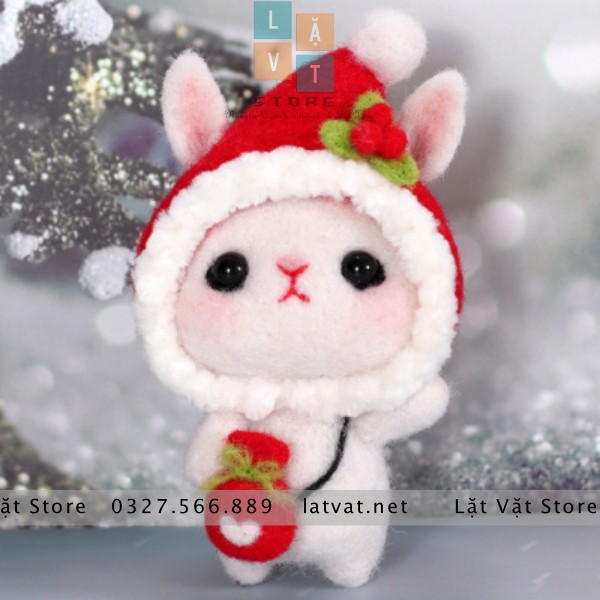 [NOEL] Bộ len chọc làm quà Giáng Sinh đơn giản - Có hướng dẫn và video - Needle felting Christmas Gift