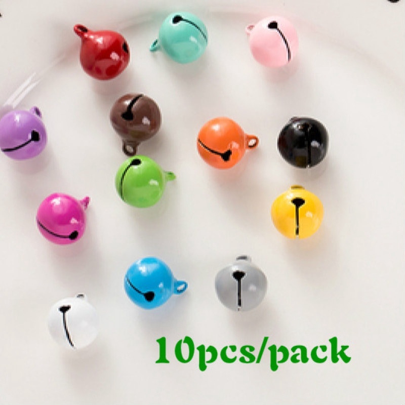 Bộ 10 Chuông Kim Loại Nhiều Màu Sắc Dùng Làm Trang Sức