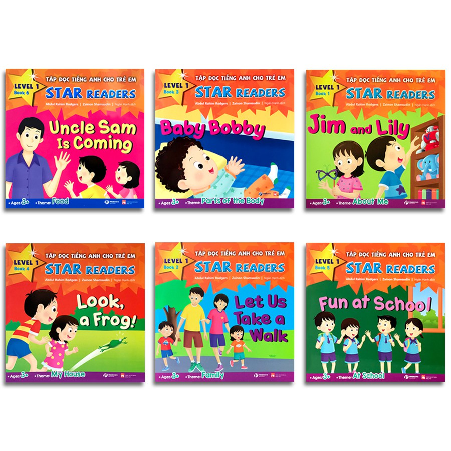 Sách - Tập Đọc Tiếng Anh Cho Trẻ Em - Star Readers (6 cuốn, lẻ tùy chọn) (Song ngữ Việt - Anh)